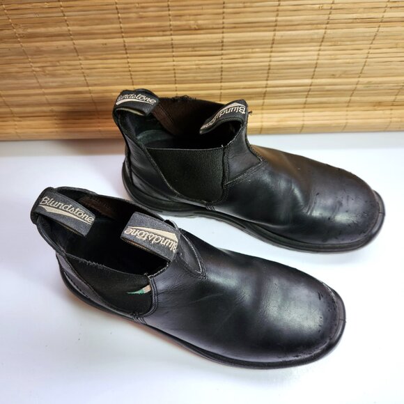 Blundstone Steel Toe Chelsea Boot Size AU 8.5 US 9.5 Oil Resistant Black Leather - Picture 3 of 14